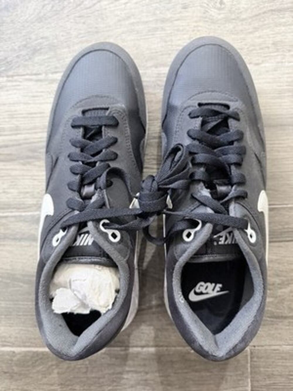 Nike Air Golf Shoes Men’s Black And White Speckled Sole Size 9.5 New But Sample
